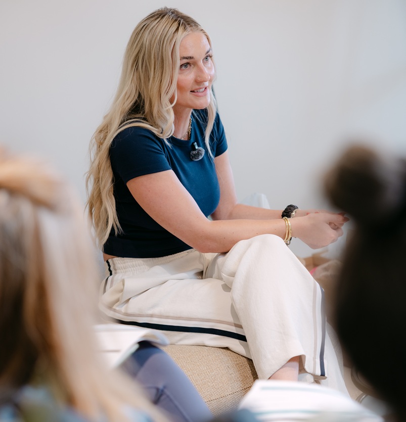 Cheyanne Welton speaking at an event